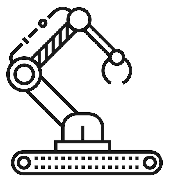 Промышленная роботизированная рука Производство линейной иконки