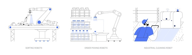 ベクトル 産業用ロボットの抽象的な概念ベクトル イラスト