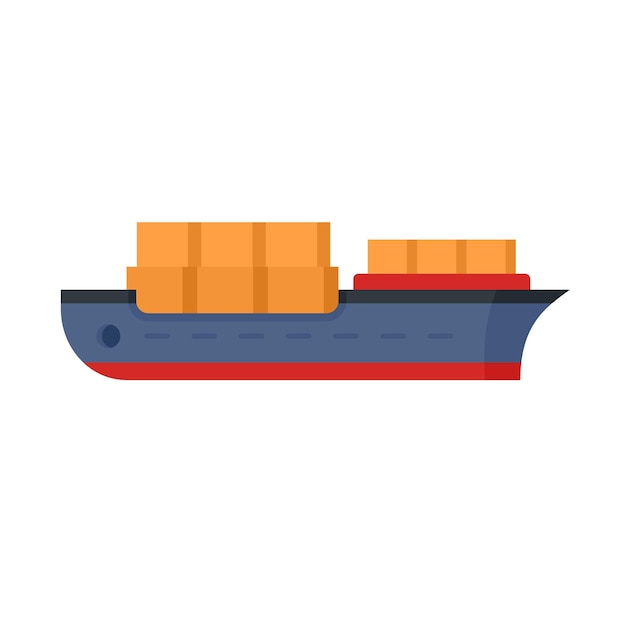 Industrial ship icon Flat illustration of industrial ship vector icon for web design