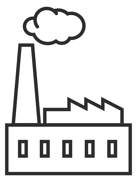 Premium Vector | Industrial urban building icon factory plant symbol