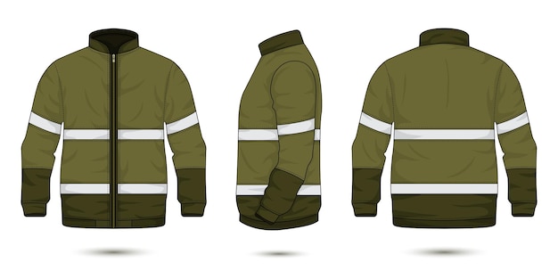 Vector industrial workwear mockup front side and back view