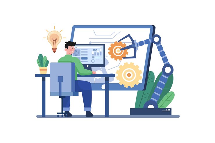 Vector industrie automatisering illustratie concept