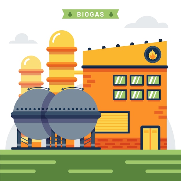 Vector industrie biogas illustratie