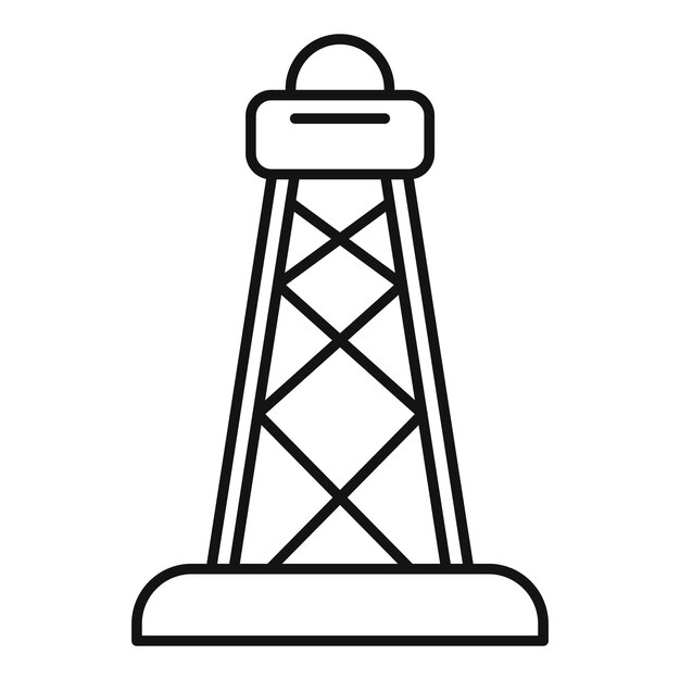 Industrie boortoren pictogram Overzicht industrie boortoren vector pictogram voor webdesign geïsoleerd op een witte achtergrond