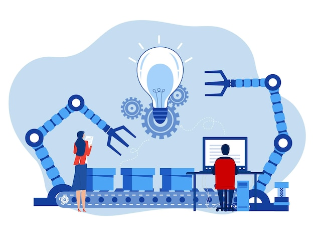 industrie robot fabrieksconcept industrieel verpakkingssysteem proces Robotsysteemcontrole