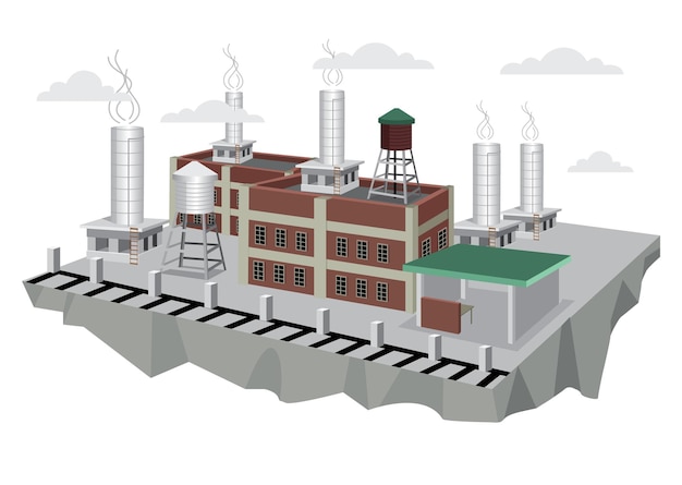 Industriële fabriek met rookstapels