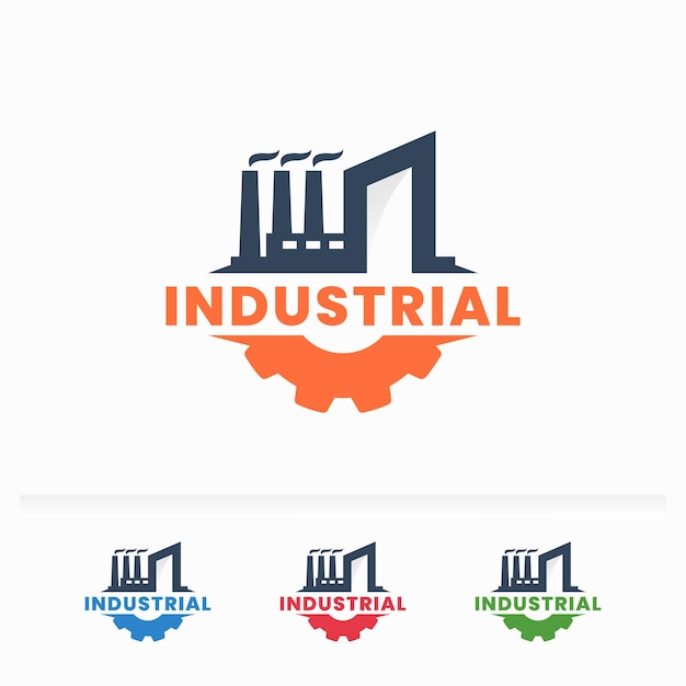 Industriële fabrieksgebouw logo afbeelding