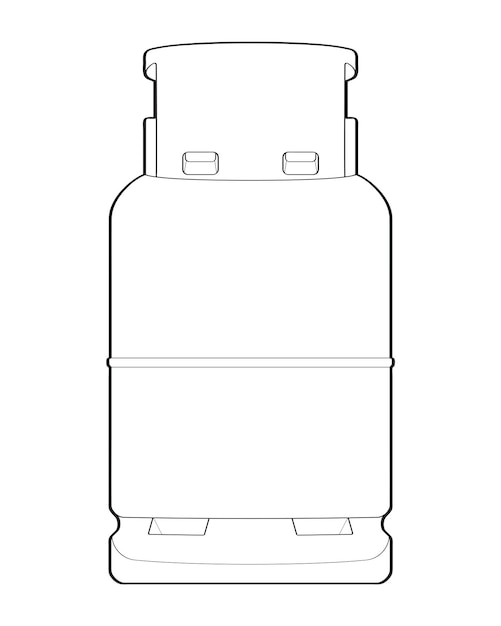 Industriële gasflessen vector overzicht Overzicht van industriële gasflessen vector pictogram ontwerp geïsoleerd op een witte achtergrond