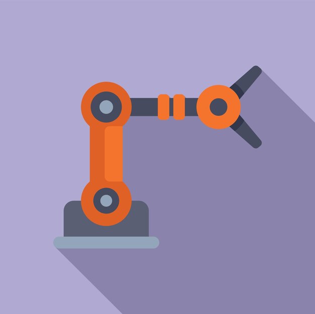 Industriële robotarm op paarse achtergrond