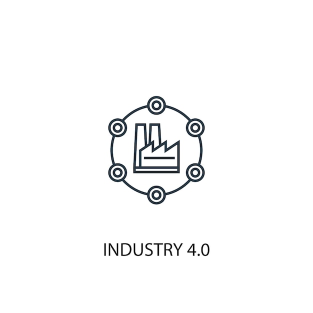 Значок линии концепции индустрии 4.0. простая иллюстрация элемента. дизайн символа контура концепции индустрии 4.0. может использоваться для веб- и мобильных ui / ux