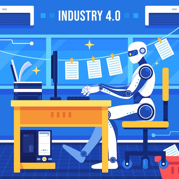 산업 4.0 일러스트레이션 디자인