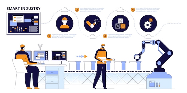 Vector industry 40 infographics technology illustration