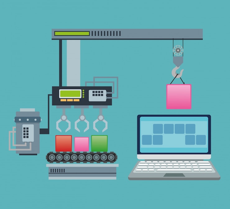 Vector industry app and construction design