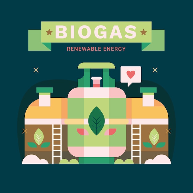 Vettore illustrazione del biogas industriale