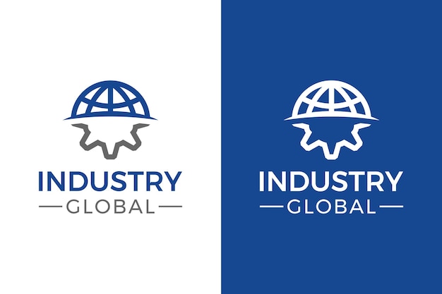 Промышленный глобальный логотип globe and gear logo design