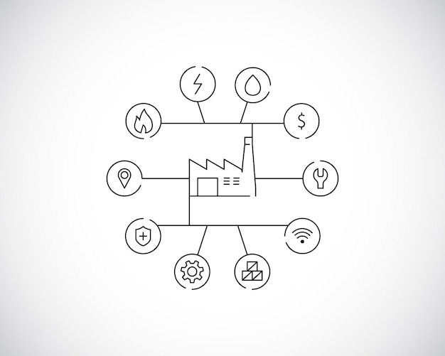 Vector industry icon in simple line graphic