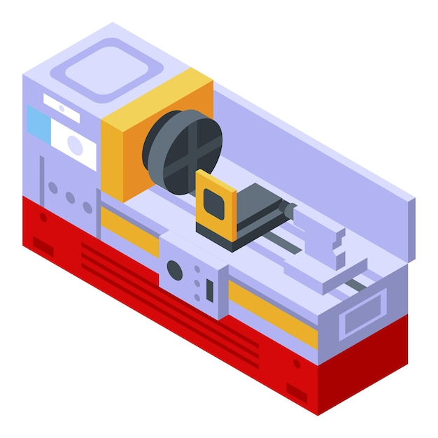 Vector industry lathe icon isometric of industry lathe vector icon for web design isolated on white background