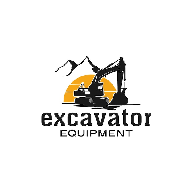 Industry logo design heavy equipment excavator machine