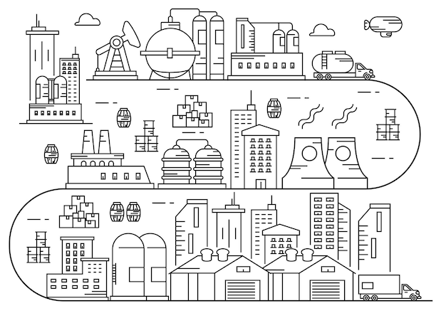 Industry Manufacturing Processing line art