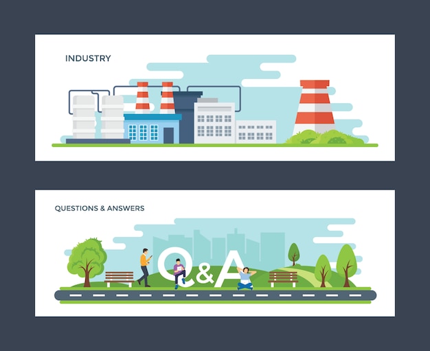 Industry and question & answer Illustration