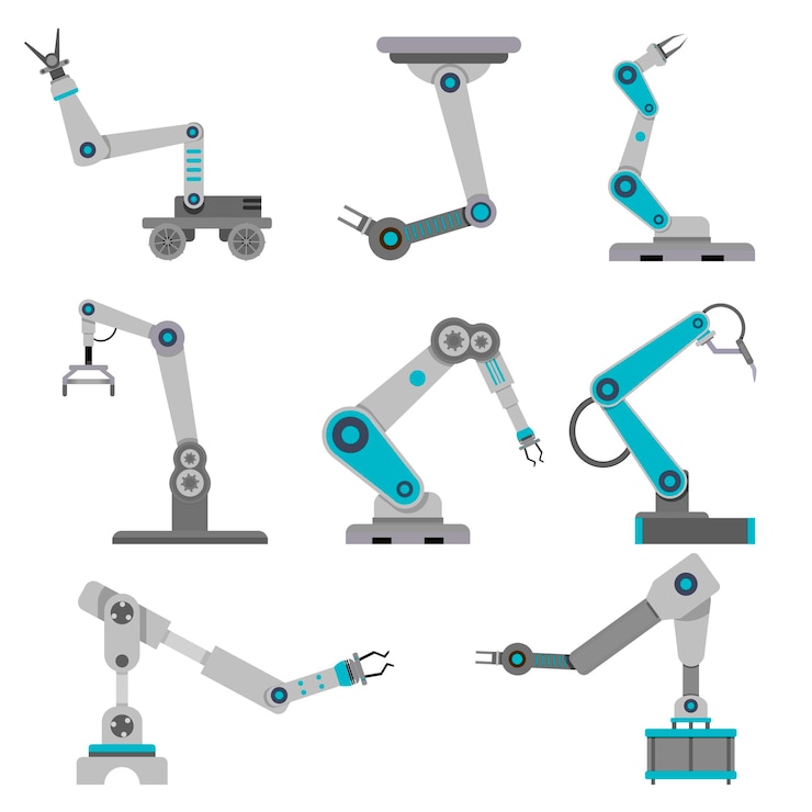Vector industry robot for pack product ai electronics arm industrial