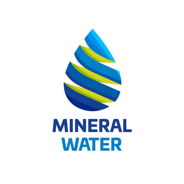 Ineral water logo template in flat design style