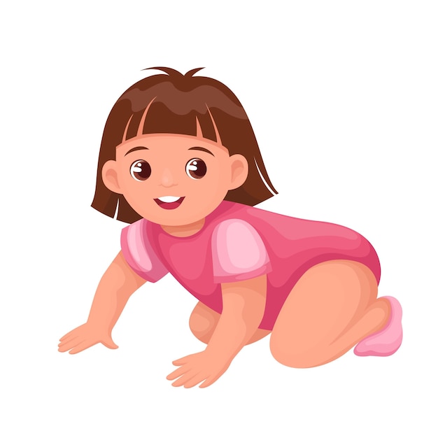 Infant Baby Girl Crawling