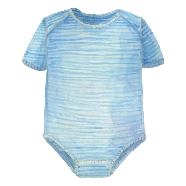 Infant bodysuit illustration Watercolor sketch Baby clothes