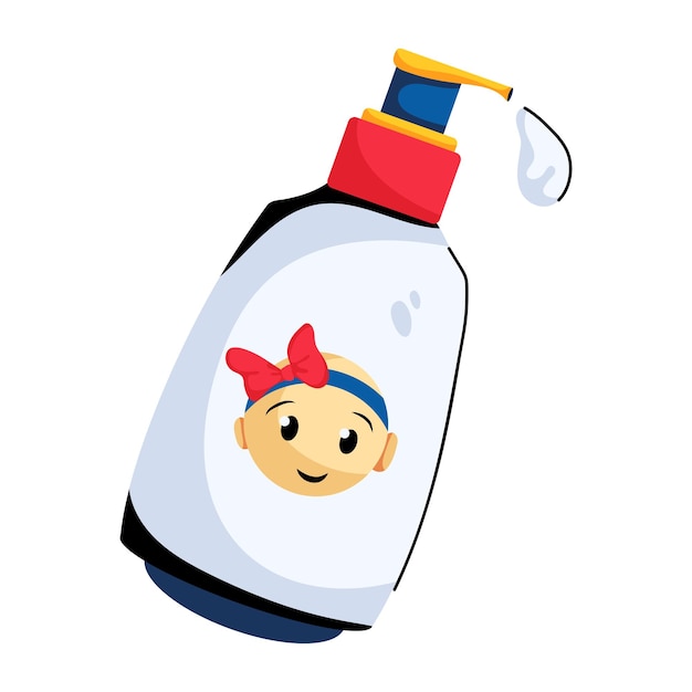 Vector infant lotion bottle editable flat icon