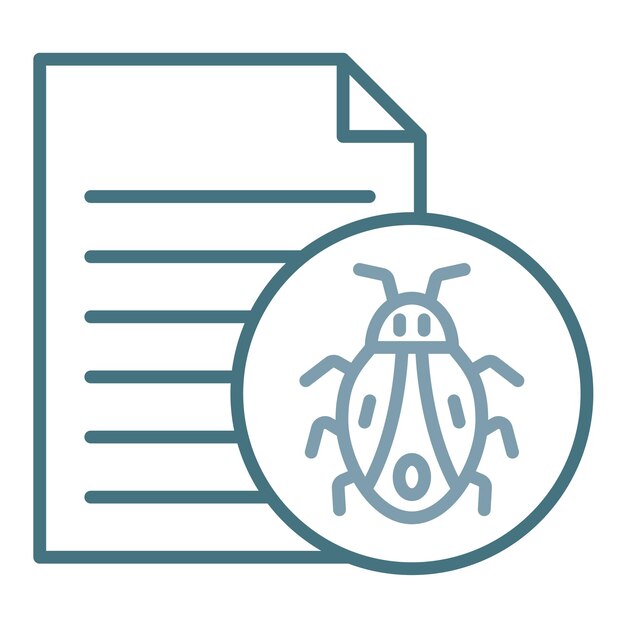 Infected File Flat Illustration