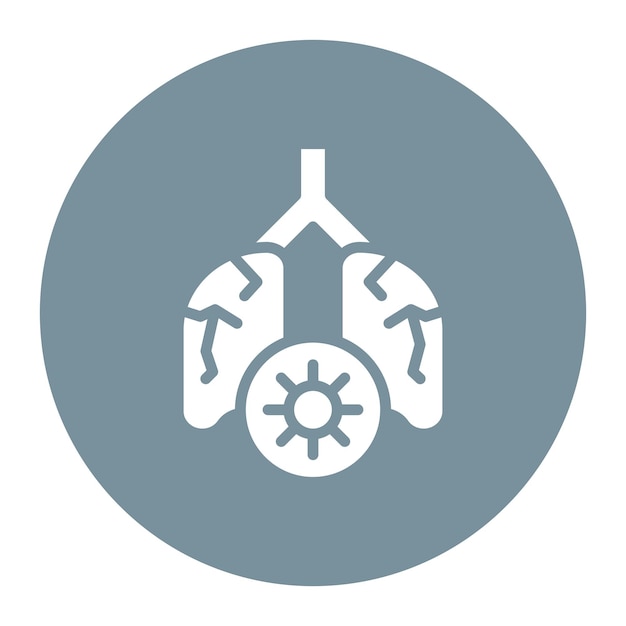 Immagine vettoriale dell'icona dei polmoni infetti può essere utilizzata per le malattie infettive