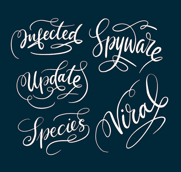 Infected and spyware handwriting calligraphy