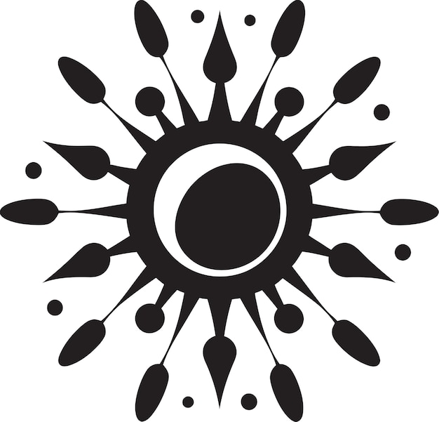 Vector infectieuze grillige vreugde schattig logo speels virus fluffigheid zwart icoonontwerp