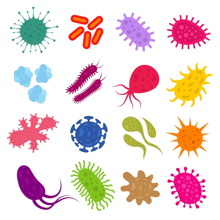 Vector infection bacteria and pandemic virus vector biology icons