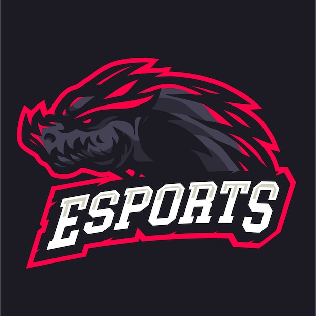 Logo di e-sport del drago infernale