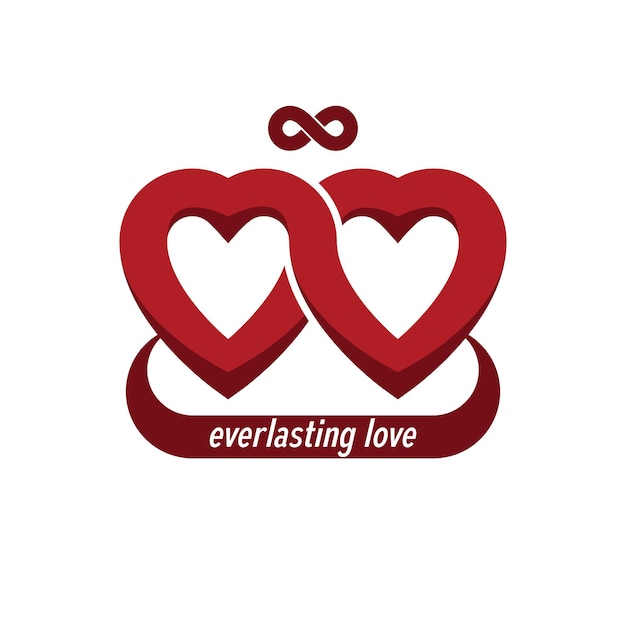 Infinite Love concept, vector symbol created with infinity loop sign and heart.