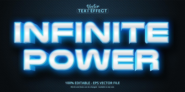 Infinite power text neon style editable text effect