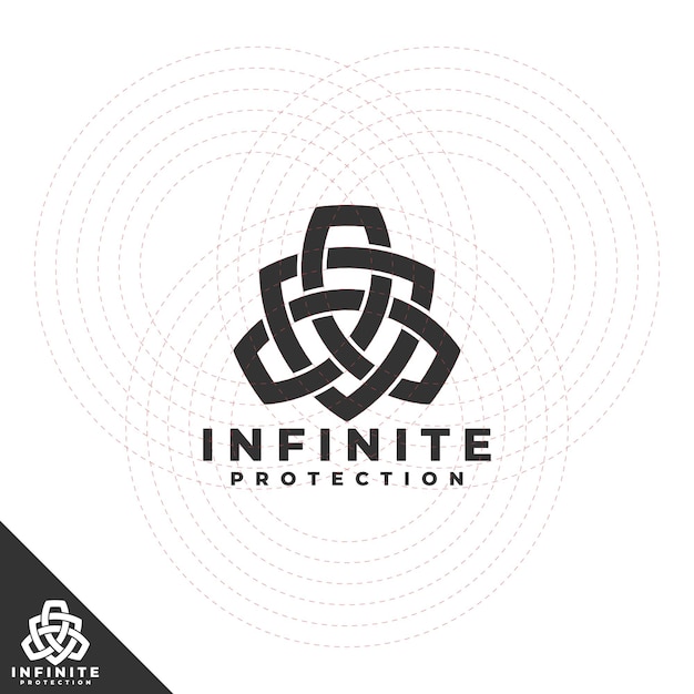 Vector infinite protection shield logo template