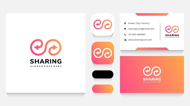 Infinity Arrows Logo Template and Business Card