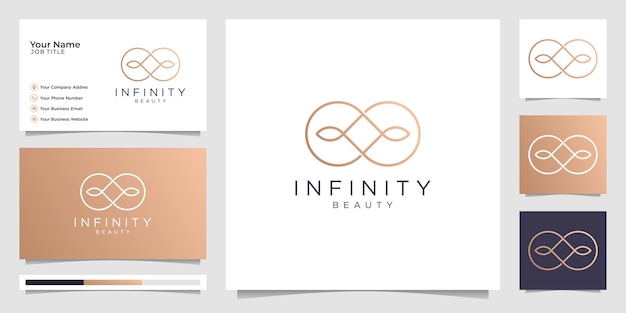 Infinity beauty минималистичный дизайн логотипа и визитной карточки, красота, бесконечность, концепция