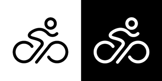 Infinity and bicycle logo simple icon vector illustration 2
