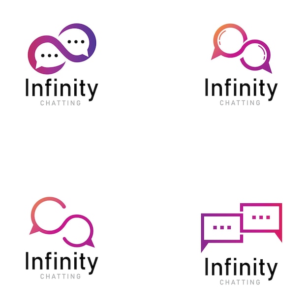 Infinity chat media logo icon vector