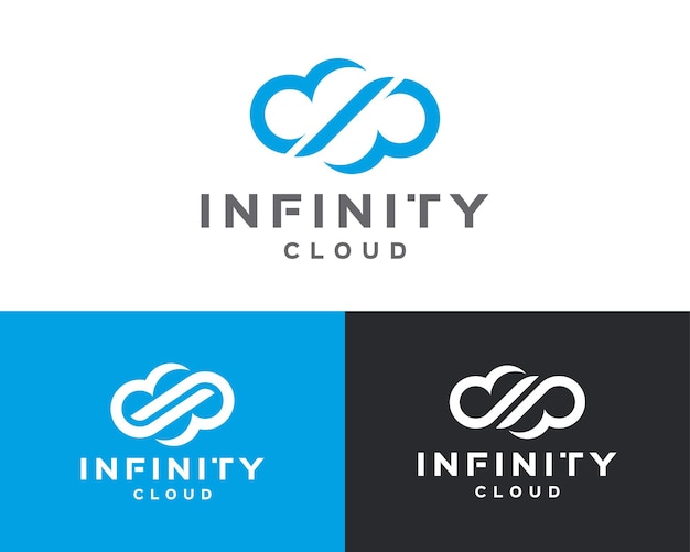 Логотип бесконечного облака. шаблон логотипа cloud infinity