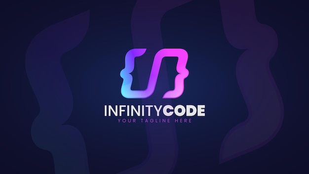 Вектор Технология логотипа infinity code и шаблон логотипа кодирования