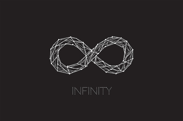 Vector infinity design with line dot concept