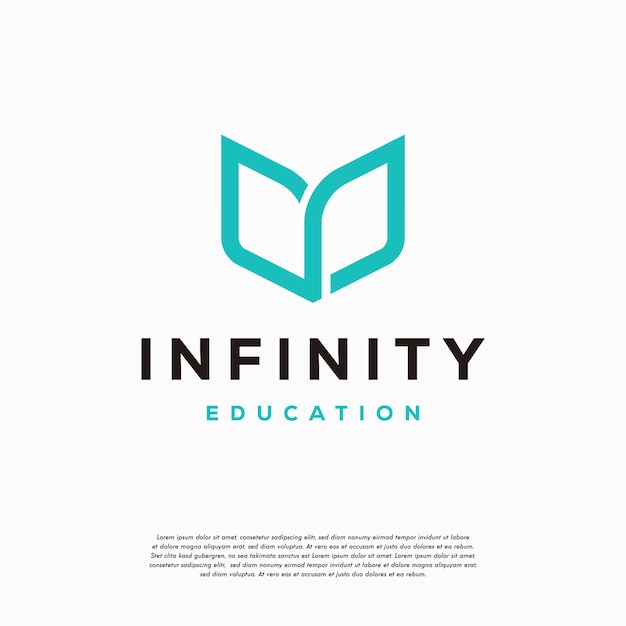 Infinity education logo ontwerpen concept vector, loop and book education logo ontwerpen symbool