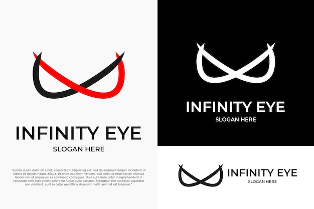 Infinity eye ninja logo vector design template