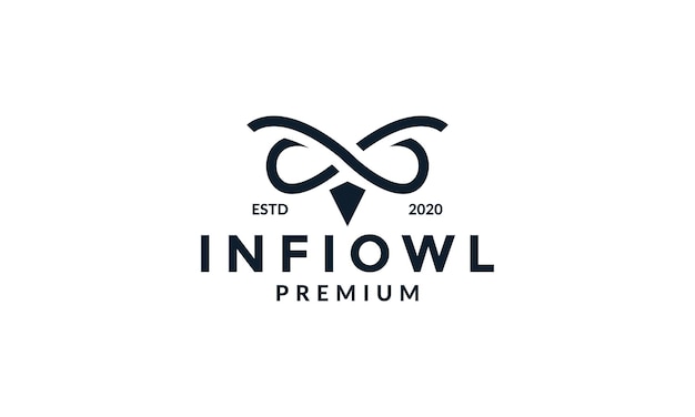 Infinity eyes bird owl logo design