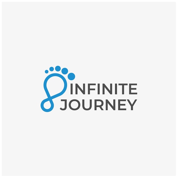 Infinity footprints designs for journey logo design vector