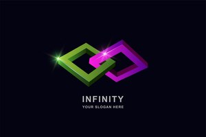 Infinity or  frame square logo design template